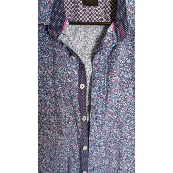 Construct New York Mens Short Sleeve Floral Shirt Size L - Picture 6 of 9